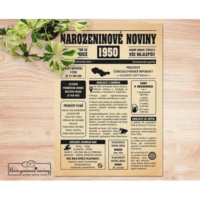 Narozeninové noviny z roku narození - Na e-mail - Štír, Černobílé – Zbozi.Blesk.cz