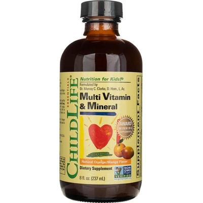 ChildLife Essentials Multi Vitamin & Mineral multivitamin s minerály pomeranč a mango 237 ml