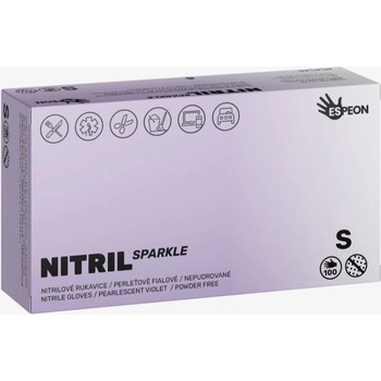 Espeon Gloves Nitril Sparkle Pearlescent Violet нитрилни ръкавици без пудра размер S 2x50 бр
