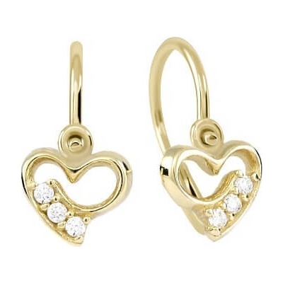 Soliter Detské náušnice Srdiečka zo žltého zlata 239 001 00970