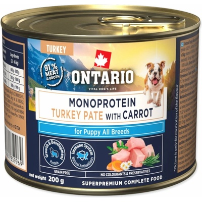 Ontario Puppy monoprotein krůtí pate s mrkví 200 g