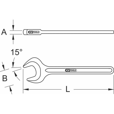 KS Tools jednostranný kľúč 25 mm 963.7165