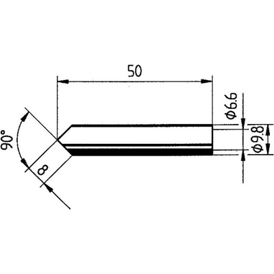 Ersa 0832MDLF spájkovací hrot dlátová forma, rovná Veľkosť hrotov 9.80 mm Obsah 1 ks