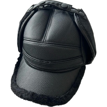 HARAHU Мъжка зимна Шапка с козирка fr-38137 - Черна kp38137 (fr-38137)