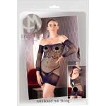 Mandy Mystery - черна мрежеста рокля с изрязване и прашки (S-L)