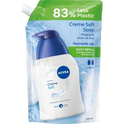 Nivea Creme Soft tekuté mydlo náhradná náplň 500 ml