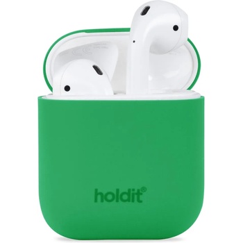 Holdit Калъф за слушалки Holdit - Silicone, AirPods 1/2, зелен (7330985153204)