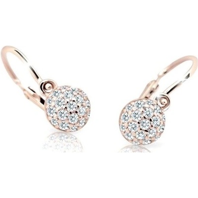 Cutie Diamonds blyštivé detské náušnice z ružového zlata s briliantmi DC2150-10-00-X-4