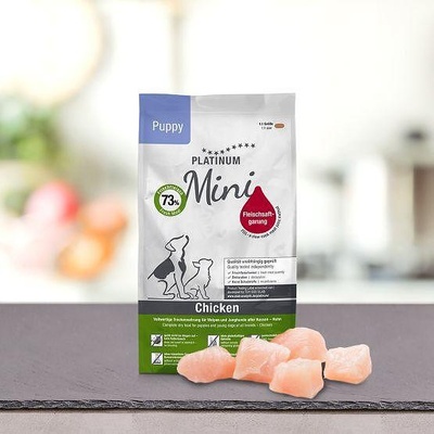 PLATINUM Супер премиум храна Platinum Puppy/Junior Mini Chicken - за кученца до 12 месеца от мини породи, със 73% пилешко месо, годно за човешка консумация- 900гр
