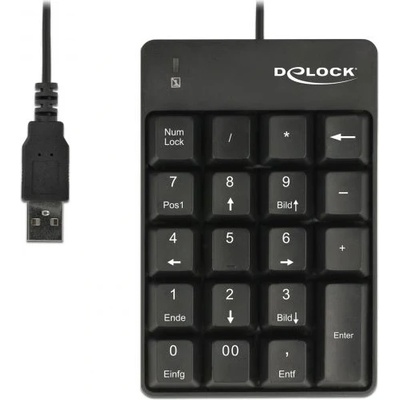 DELOCK Клавиатура Delock, Цифрова, USB, 19 клавиша, Черен (del12481)