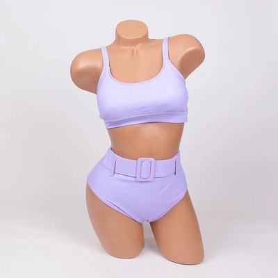 Стилен дамски бански с бюстие в цвят люляк