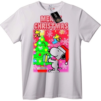 NOONEBRAND Тениска Весела коледа с Snoopy - 2XL, Black