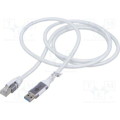 Goobay 74166 USB 3.1, RJ45 vidlice,USB C vidlice, niklovaný, 1,5m, bílý