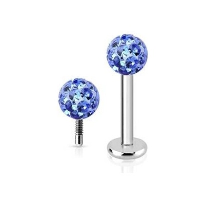 Šperky4U piercing do brady labreta s krystaly Crystals from SWAROVSKI LB1038-1208B