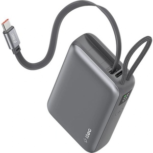 Ttec Портативна батерия ttec - ReCharger Pro LCD mAh, PD 20W, прибираем USB-C, Сиво