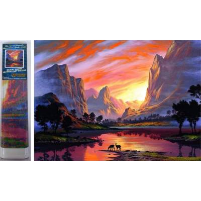 Norimpex - Puzzle Diamond Painting Mountain valley 30x40cm - 1 - 39 piese