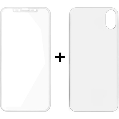REMAX Протектор от закалено стъкло /Tempered Glass/ и гръб Remax Caesar, за Apple iPhone X смартфон, бял (df52326)