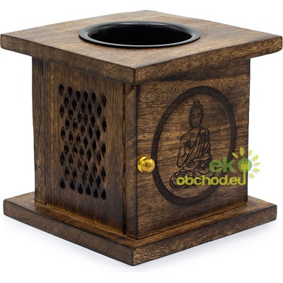 AWM Veľká Aroma Lampa z Mangového Dreva Budha 1ks