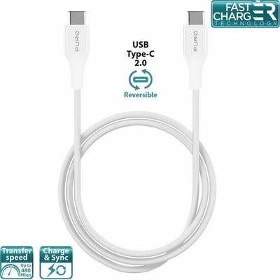 Puro CUSBCUSBCWHI USB-C/USB-C 30 W 1m bílý