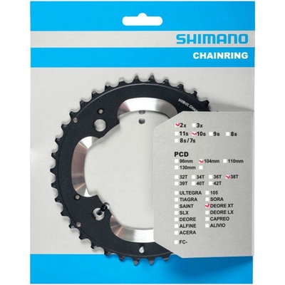 SHIMANO Převodník 38z. M785 XT 38/24z. černý 104mm – Zboží Dáma