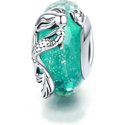 P&J Jewellery Zelený skleněný přívěsek Mořská panna SGB7