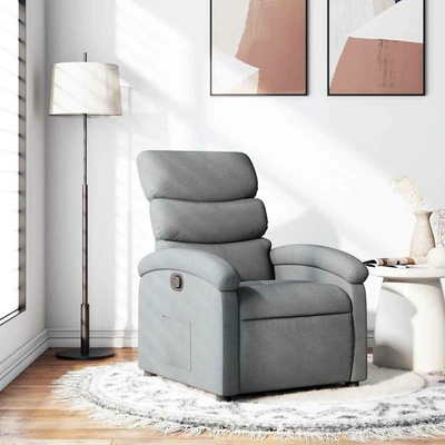 vidaXL 371689 Polohovací světle šedé textil