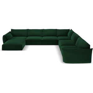 Mazzini Sofa Тъмнозелен кадифен ъглов диван (десен ъгъл/U форма) Vanda - Mazzini Sofas (MAZ_UR_51_F1_VANDA3)