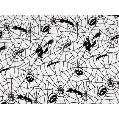 Dekorační satén Halloween / čarodějnice Varianta: 1 bílá, Balení: 1 m
