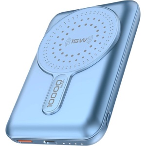 Promate Външна батерия ProMate POWERMAG-10PRO. BLUE 10000mAh MagSafe Wireless PowerBank with 20W USB-C PD, QC3.0 and KickStand - Синя