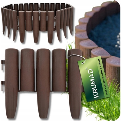 KRUMAD Záhradný obrubník plast 280 cm x 24 cm hnedý