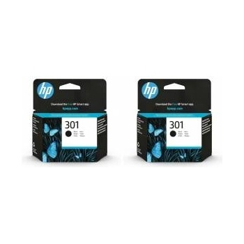HP Compaq HP Inkjetpatrone 301, Refill Nein, 190, schwarz (Packung mit 2) - CH561EE