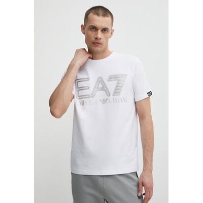 EA7 Emporio Armani Тениска EA7 Emporio Armani в бяло с принт (3DPT37.PJMUZ.1100)