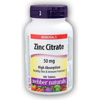 Webber Naturals Zinc Citrate 50mg zinok 180 tabliet