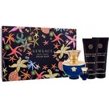 Versace Pour Femme Dylan Blue - Подаръчен комплект за жени: 100мл парфюм EDP + лосион за тяло 100мл + душ гел 100мл +EDP5мл