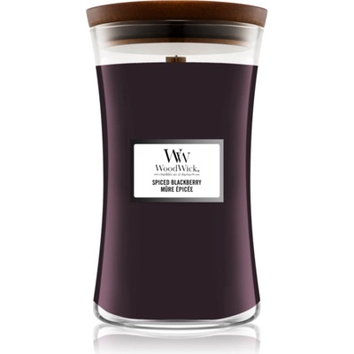 WoodWick Spiced Blackberry ароматна свещ с дървен фитил 609, 5 гр