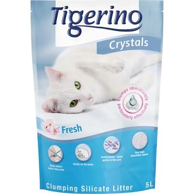 Tigerino 5л Tigerino Crystals Fresh слепваща постелка за котешка тоалетна