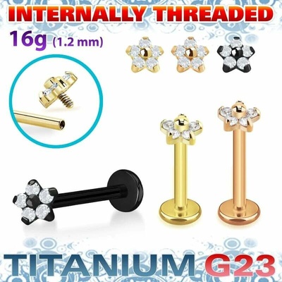 InfinityPierce Titanový labret G23 s květinkou UTLBIN54