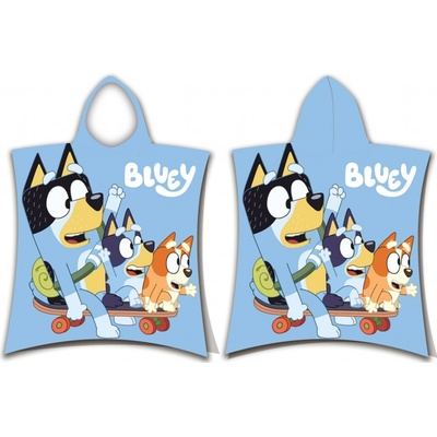Jerry Fabrics Plážová osuška pončo Bluey Skate 50 x 115 cm
