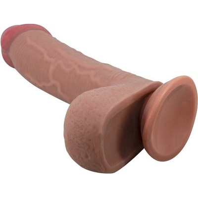Pretty Love Sliding Skin Series Realistic Dildo With Sliding Brown Skin Suction Cup 19.4