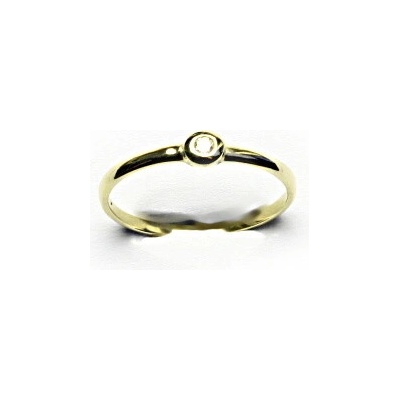 Čištín Zlatý prsten čirý zirkon žluté i bílé zlato T 1523