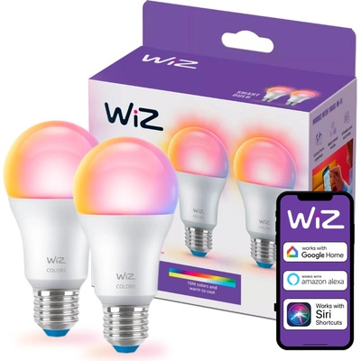 Philips Wiz Colors 8720169072336 LED žiarovka E27 A60 8,5W/806lm 2200-6500K+RGB 2-set
