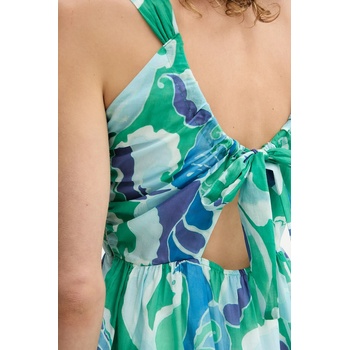 Morgan Памучна рокля Morgan в зелено къса разкроена RAVEL. F (RAVEL.F)