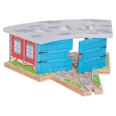 Bigjigs Toys - Дървено разширение - Депо с тройна релса