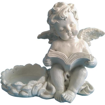 Dekorácia MagicHome Anjelik s knihou polyresin na hrob 11,5x7,5x9,5 cm