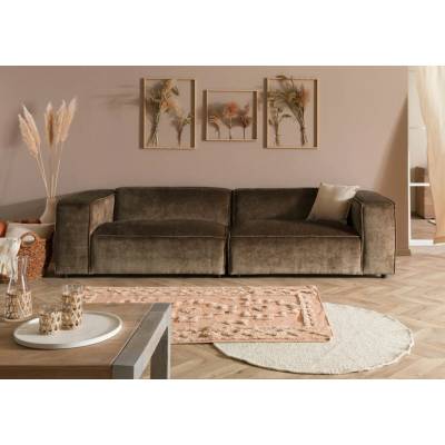 Bighome Pohovka VALENCIA 286x103x69 cm taupe šnúrková trojmiestna