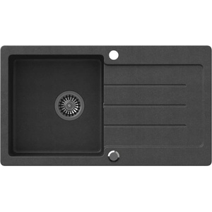 Quadron Pop Johnny 111 черна композитна вградена мивка - черна точка 77x44 см (HCQJ7744CZK) Мивка за вграждане