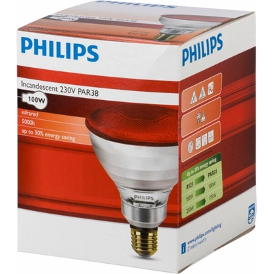 Philips infrared lamp PAR38 IR 100W E27 230V Red