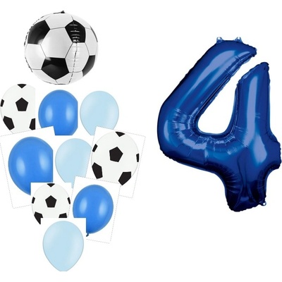 Balónkový set Fotbal modrý 4.narozeniny