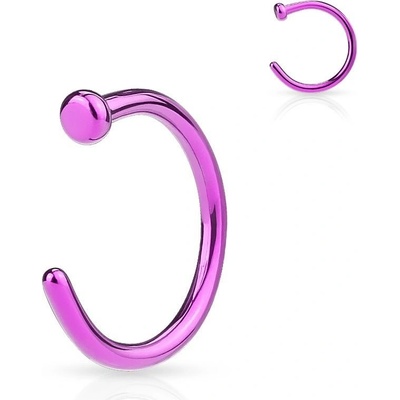 Šperky4U piercing do nosu kruh N01120-0810A fialový