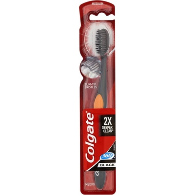 Colgate Zubná kefka 2X Deeper 360° Charcoal Medium